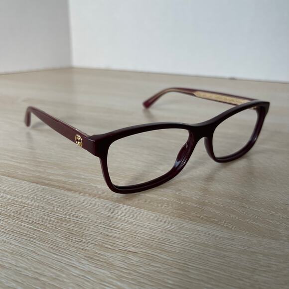 Gucci GG0316O 003 Eyeglasses Red Gold Frames Only 54-15-140 Made in Japan - Picture 1 of 9